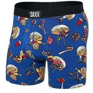SAXX Ultra Boxer Briefs in the "Souper Bowl" print Medium Ballpark Pouch NEW
